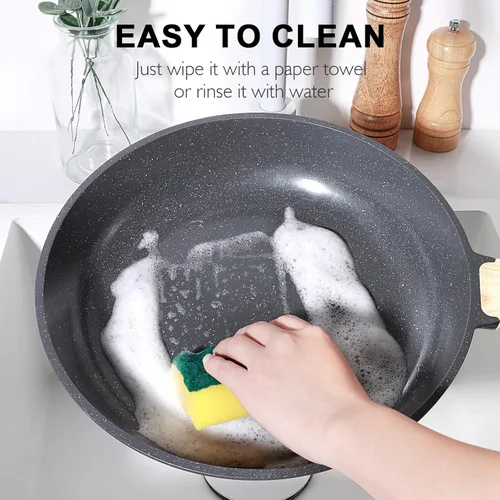 Miniatura 7 de GiPP Juego de ollas y sartenes de cerámica antiadherentes, juego de 18 utensilios de cocina antiadherentes, juego de cocina saludable no tóxico