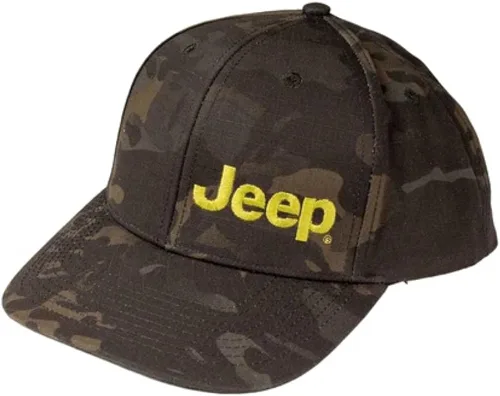 Miniatura 4 de Jeep Texto Logo Bajo Perfil Trucker Sombrero Negro CamoVerde Sombrero, Verde