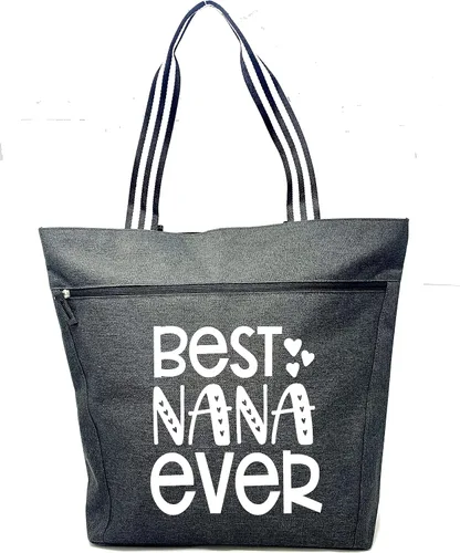 Miniatura 125 de Brooke & Jess Designs Bolso de mano para la abuela – Bolso de lona resistente con cremallera y bolsillo interior para la abuela para uso diario