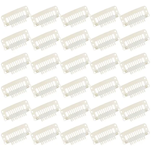 Miniatura 11 de WILLBOND - 30 piezas de broches para extensiones de cabello de 32 mm con 9 dientes, broches para pelucas, peine pequeño, accesorios de peluca