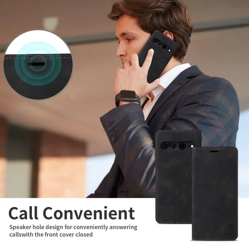 Miniatura 6 de ZZXX Funda tipo cartera para Google Pixel 7 Pro con bloqueo RFID, ranura para tarjetas, función atril, magnética, de piel suave, para Google Pixel 7