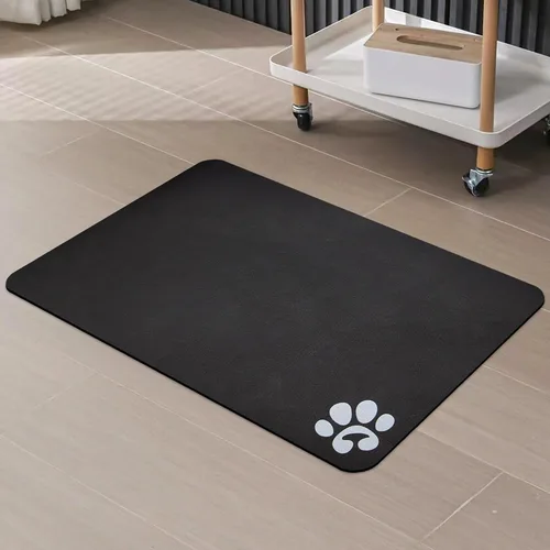 Miniatura 15 de YCT Alfombrilla de comida y agua para gatos para mascotas - Alfombrilla antideslizante súper absorbente para cuenco de perro con múltiples logotipos