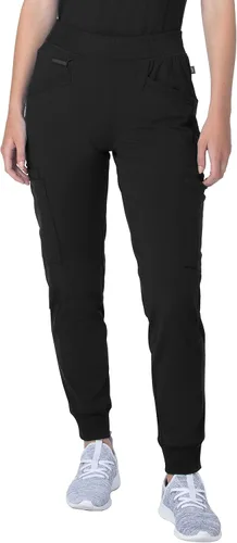 Urbane Impulse - Pantalones deportivos de corte ajustado y elástico extremo de 8 piezas para mujer 9211 color negro MED Negro M