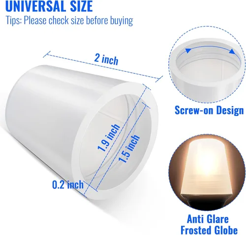 Miniatura 3 de Saillong Replacement Boat Stern Light Cover Lens Cap Compatible with Attwood Boat Anchor 91017B7 Frosted Globe Screw On All Round Navigation Light