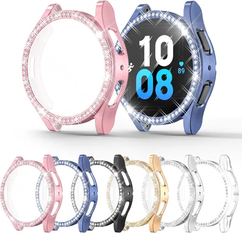 Miniatura 11 de RICHONE Compatible con Samsung Galaxy Watch 5 y Watch 4 y FE 40 mm Protector de pantalla Estuches de strass, Accesorios de cubiertas protectoras