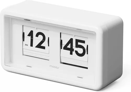 Miniatura 10 de mooas Newtro Reloj de Escritorio Abatible, Diseño Retro Reloj Abatible Automático, Volteo Vintage Automático, Funciona con Batería, AM/PM