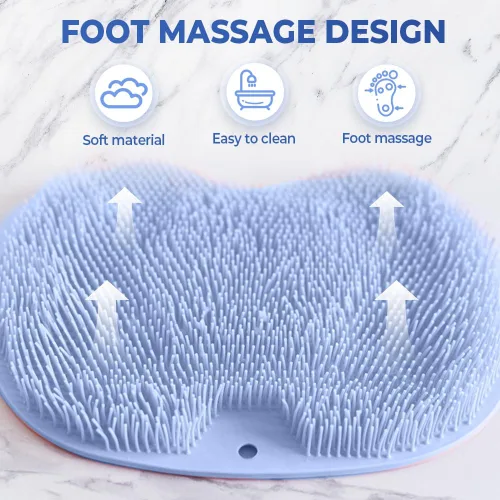 Miniatura 3 de Alfombrilla Exfoliante para Pies de Ducha con Ventosas Antideslizantes, Almohadilla de Limpieza para Pies y Espalda, Almohadilla de Baño Exfoliante