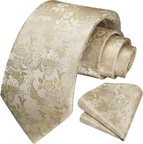 Miniatura 115 de Corbatas florales tejidas clásicas para hombre, corbata cuadrada de bolsillo, corbatas formales para hombres, boda con pañuelo