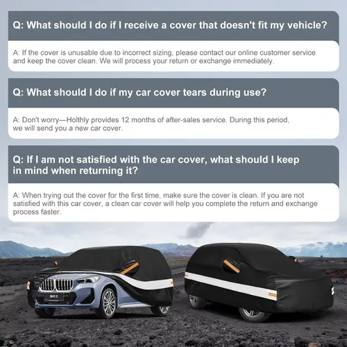 Miniatura 7 de Funda de automóvil de 10 capas para SUV, ajuste personalizado para BMW X1 (2009-2025) E84, F48, F49, U11, impermeable para todo tipo de clima