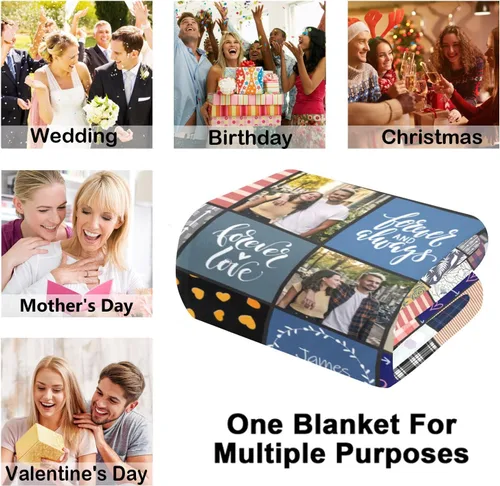 Miniatura 23 de Mantas personalizadas con foto, manta de fotos personalizada, mantas personalizadas con imagen, regalos personalizados para mujeres, hombres