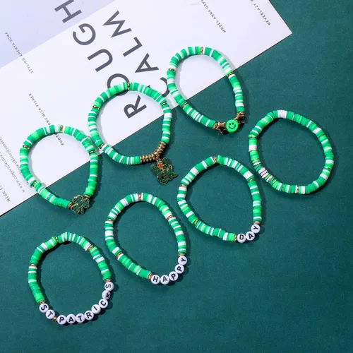 Miniatura 198 de Surfer Heishi - Pulseras apilables para mujer, apilables, de vinilo arcoíris, disco de arcilla, pulseras elásticas para la amistad, joyería bohemia