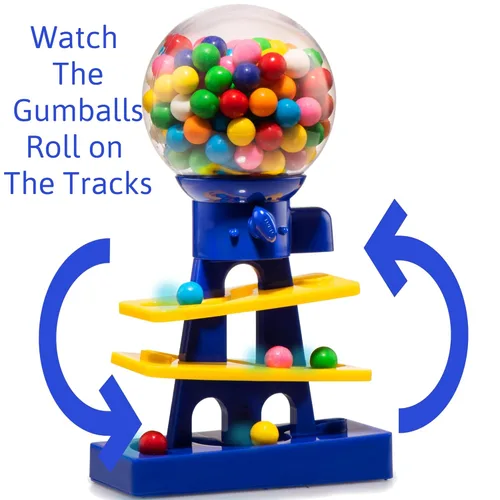 Miniatura 5 de Máquina de chicles Tower para niños - máquina de chicles de 10 pulgadas y banco de juguetes - dispensador de máquina de dulces incluye 25 bolas