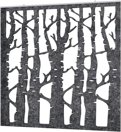 Miniatura 7 de Escape - Panel suspendido a prueba de sonido, diseño de árbol de abedul, arte de pared acústico para colgar, material reciclado ecológico, 4 x 2