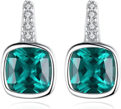 Aretes de tuerca con piedras preciosas para mujer Aretes de plata de ley S925 con piedras preciosas delicadas de morganita Aretes de cristal de