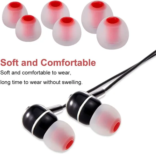 Miniatura 4 de Puntas de repuesto de auriculares de silicona suave para auriculares intrauditivos (agujero interior de auriculares de 0.150 in a 0.165 in), 9 pares