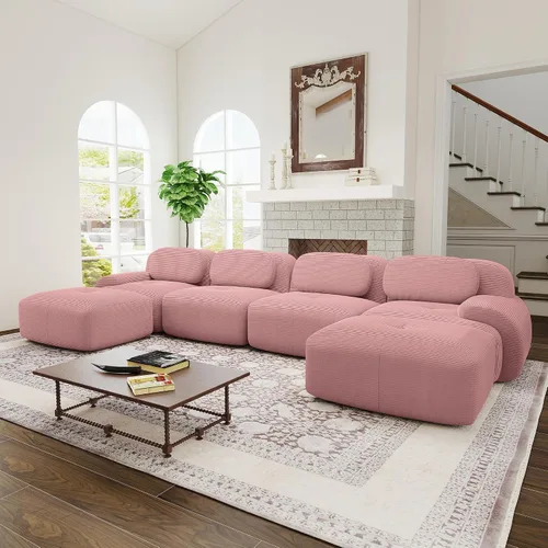 Miniatura 20 de Sofás seccional modular de 80" sin huesos modernos para sala de estar, juego de sofás comprimidos de 2 plazas con asiento profundo, sin necesidad