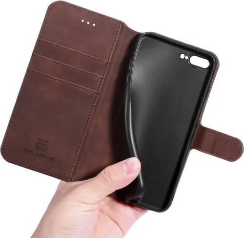 Miniatura 4 de UEEBAI Funda de cuero PU para iPhone 6 6S, Vintage Retro Premium Wallet Flip Cover TPU Inner Shell [ranuras para tarjetas] [Cierre magnético]