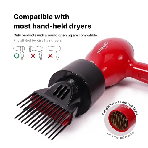Miniatura 4 de Red by Kiss Peine Universal Desenredante para Secador de Pelo para Peinado del Cabello – Compatible con todos los Secadores de Pelo