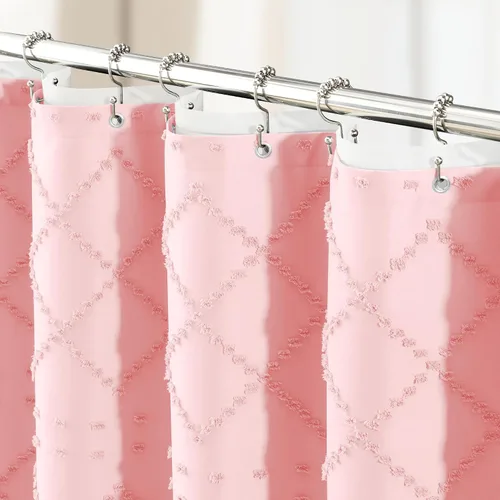 Miniatura 20 de Dynamene Cortina de ducha de tela de 36 x 72 pulgadas, diseño bohemio, geométrico, a rayas, para baño, juego de cortina de ducha estrecha gruesa