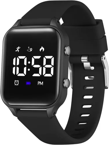 Relojes digitales para niños y niñas, reloj deportivo con rastreador de fitness, podómetro, alarmas, cronómetro, no necesita aplicación, reloj