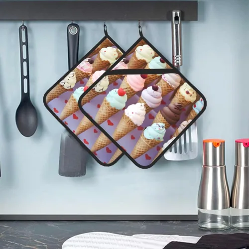 Miniatura 13 de Juego de 2 soportes para ollas resistentes al calor, para cocinar en el microondas, surfista hawaiano en soportes ondulados para ollas para horno