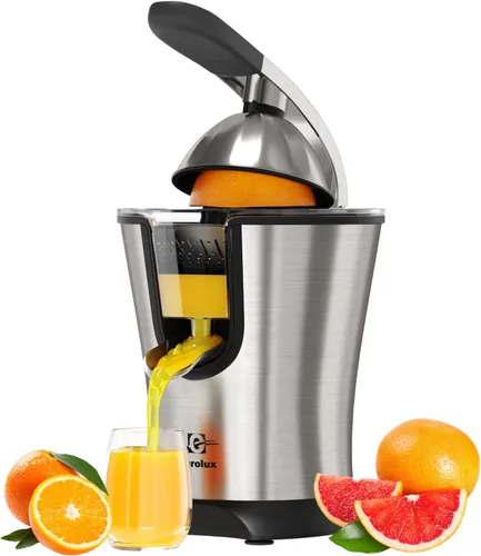 Miniatura 6 de Eurolux Exprimidor eléctrico de naranja Exprimidor de cítricos profesional de acero inoxidable con mango de agarre suave para exprimir sin