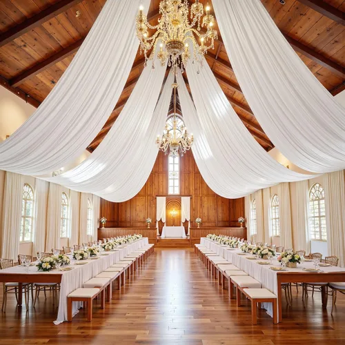 Miniatura 14 de 2 paneles de cortinas de techo beige de 5 x 30 pies para fiestas de boda – 30 pies extra largas de poliéster grueso sin arrugas, decoración
