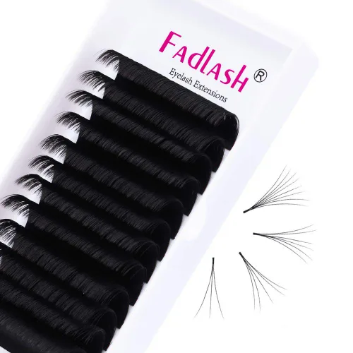 Miniatura 25 de FADLASH Extensiones de pestañas con rizo D, 0.07 mm, bandeja mixta fácil de usar, pestañas de volumen 2D-10D, autoaplicables, 15-20 mm