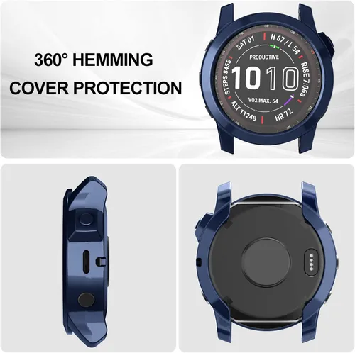 Miniatura 6 de Funda compatible con Garmin Fenix 7/Fenix 7 Solar/Fenix 7 Sapphire Solar Smart Watch, TPU resistente a los arañazos (no compatible con Fenix 7S/7X)