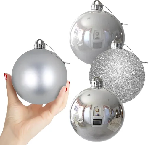 Miniatura 212 de Bolas de Navidad Grandes de 3.2" en Azul Bebé - Adornos para Árbol de Navidad, Bolas Colgantes Inastillables para Cumpleaños, Halloween, Boda