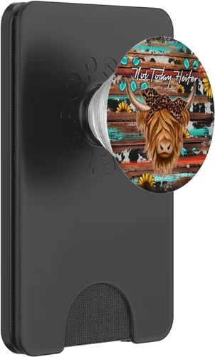 Miniatura 7 de Bandana de cuero de vaca Not Today Heifer Western Highland Cow PopSockets intercambiables PopGrip