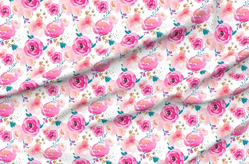 Miniatura 4 de Spoonflower Tela - Bloom Florals Girl Nursery Flores de acuarela Shabby Chic Girls Impreso en tela de gasa Fat Quarter - Ropa de moda de costura
