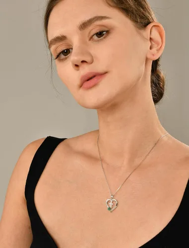 Miniatura 3 de YL Collar de cruz de corazón para mujer, plata de ley, Dios en mi corazón, colgante de cruz crucifijo