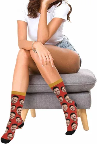 Miniatura 58 de Artsadd Calcetines personalizados para mujeres y hombres, amantes de los perros y gatos, regalos divertidos unisex personalizados