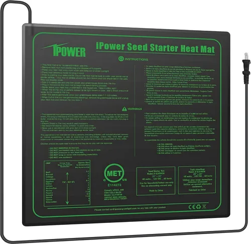 Miniatura 11 de iPower Alfombrilla térmica duradera e impermeable para plántulas, almohadilla hidropónica cálida para un inicio eficiente de semillas, uso