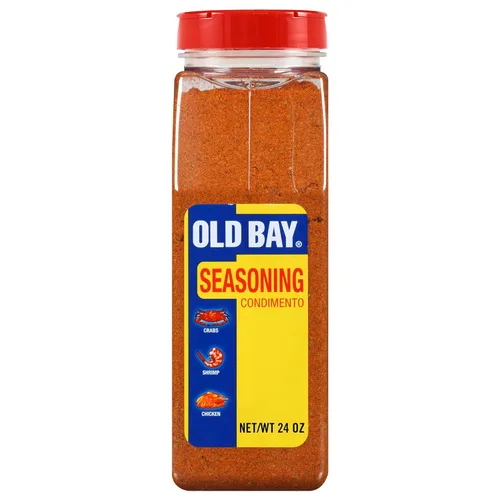 OLD BAY Condimento, 24 onzas, un recipiente de 24 onzas de condimento multiusos OLD BAY con mezcla única de 18 especias y hierbas para cangrejos,