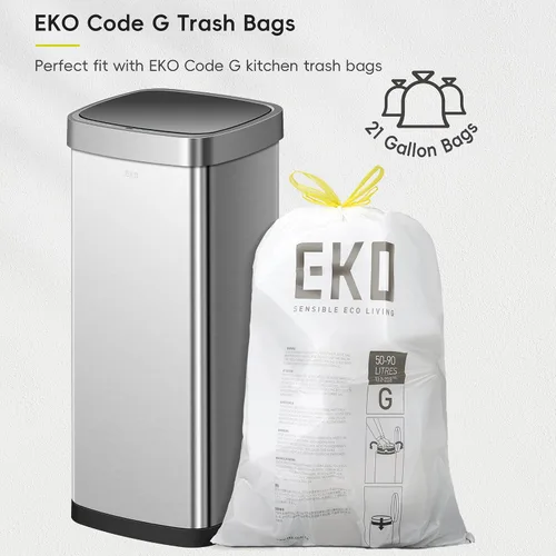 Miniatura 4 de EKO EcoSmart - Basurero de cocina alto y grande, 80L/21.1 G de alta capacidad, cubo de basura con sensor de movimiento cuadrado suave sin contacto
