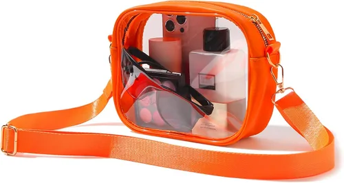 Miniatura 9 de TOBVZOO - Bolsa bandolera transparente aprobada para estadios, conciertos y eventos deportivos, unisex