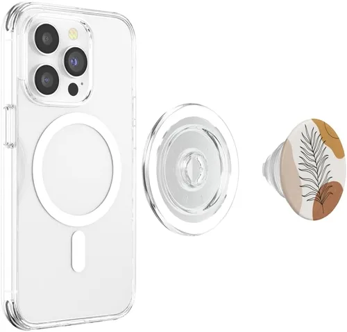 Miniatura 3 de Boho Line Art Leaves PopSockets MagSafe PopGrip para iPhone