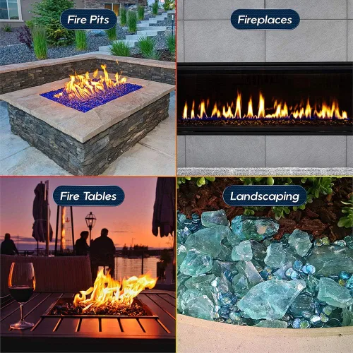 Miniatura 3 de Alpine Lake - Puntos mezclados de vidrio de fuego para fogatas o chimeneas de interiores y exteriores 10 libras 3/8 pulgadas