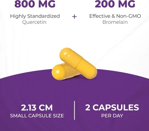 Miniatura 9 de Sandhu - Suplemento de quercetina con bromelina, complejo de quercetina y bioflavonoides, para refuerzo inmunitario y la salud respiratoria, 1,000