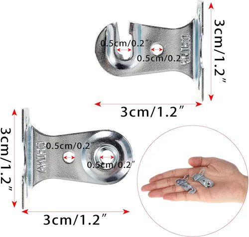 Miniatura 3 de Sumnacon 4 soportes de metal para persiana, 4 piezas de herrajes para persianas enrollables, montaje exterior con tornillos, soporte resistente