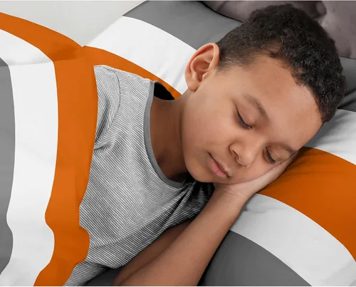 Miniatura 4 de Sweet Jojo Designs Juego de edredón individual de 2 piezas (rayas modernas) para niños o niñas, adolescentes, ropa de cama para niños, cama en una