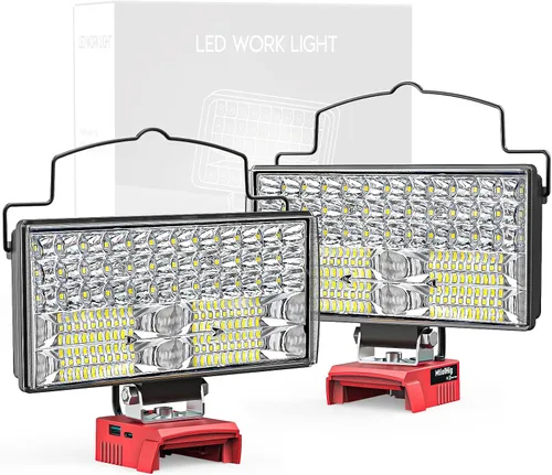 Miniatura 11 de MtiolHig Luz de trabajo LED inalámbrica compatible con batería Milwaukee de 18 V - Luz de construcción de inundación portátil de emergencia
