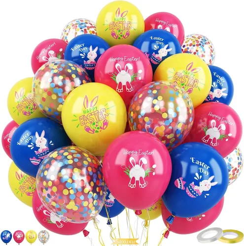 Miniatura 13 de Globos rosados y negros, 60 piezas de 12 pulgadas, color rosa intenso, rosa claro, negro, confeti, globos metálicos rosados para fiesta temática