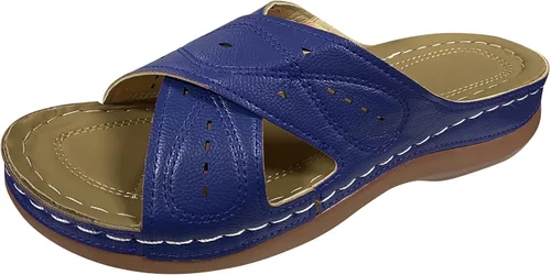 Platform Sandal Ladies Fashion Dressy Leather Engraved Cross Platform ShoesSandalias Mujer Verano Planas Gladiador