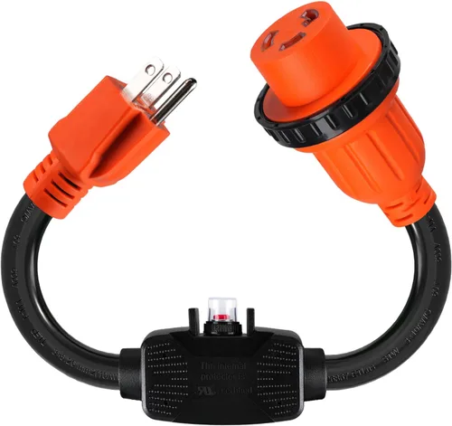Miniatura 8 de Cable Adaptador de Alimentación NEMA TT-30P Macho a 14-50R Hembra Enchufe Power Dogbone con Mango de Agarre Adaptador Eléctrico Resistente