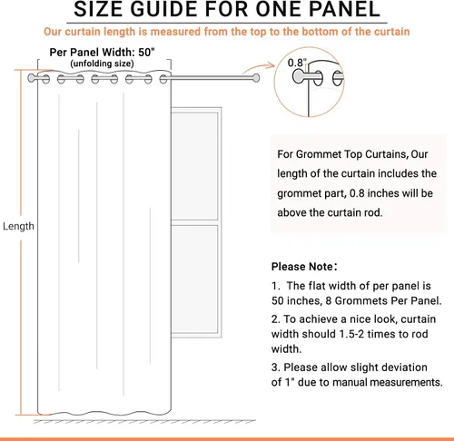 Miniatura 6 de Cortinas 100% Blackout Shield para puerta corrediza, cortinas extra anchas de 108 pulgadas de largo, cortinas con ojales para puerta de patio, 50