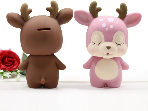 Miniatura 2 de Alcancía de ciervo infantil, alcancía a prueba de caídas para niños y niñas, regalo para el día del niño. Rosado