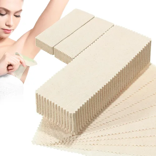 Miniatura 9 de Loopeer 300 tiras de cera facial de muselina natural, depilación, cejas, precortadas, para el cuerpo, de algodón, para mujeres y hombres